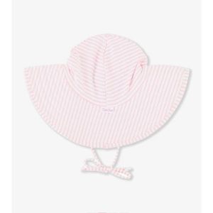 Ruffle Butts Pink Seersucker Swim Hat